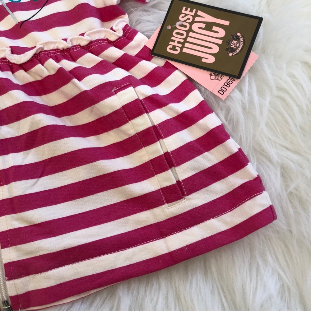 ❤️NWT❤️ JUICY COUTURE striped zip hoodie ~ 4 - Picture 3 of 6
